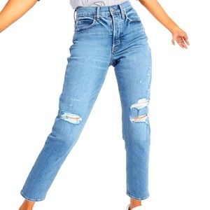 Curvy Extra High-Waisted Button-Fly Sky-Hi Straight Jeans